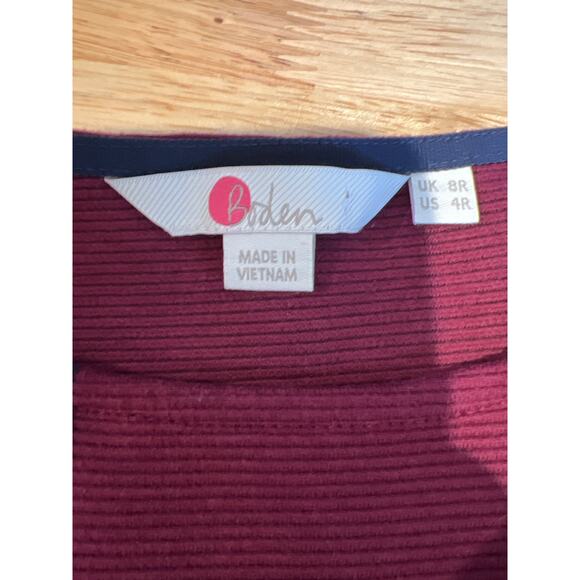 Boden Anita Ottoman Tunic Dress Burgundy Navy Women's 4 - Picture 8 of 11